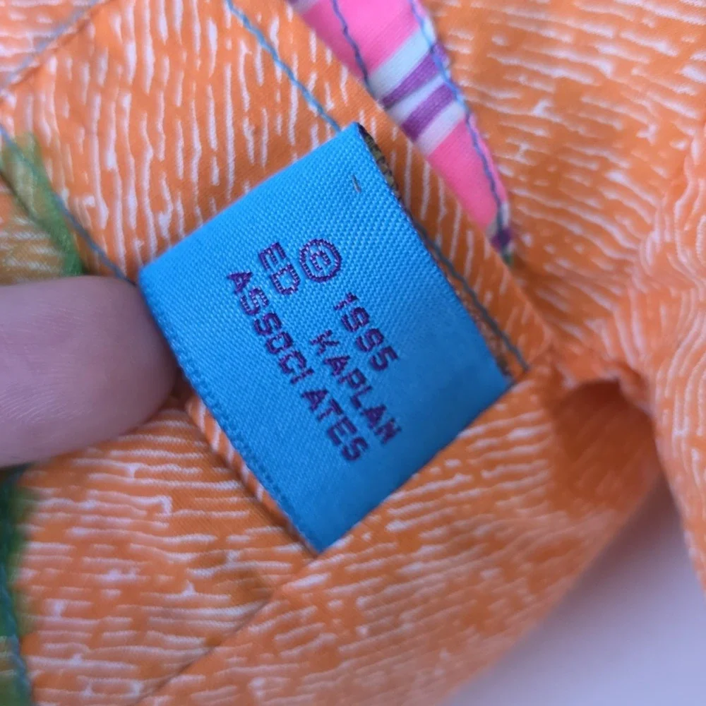 Doodle Bear Backpack Purse Vintage 1995 Orange Neon 90s Retro Kidcore Kawaii